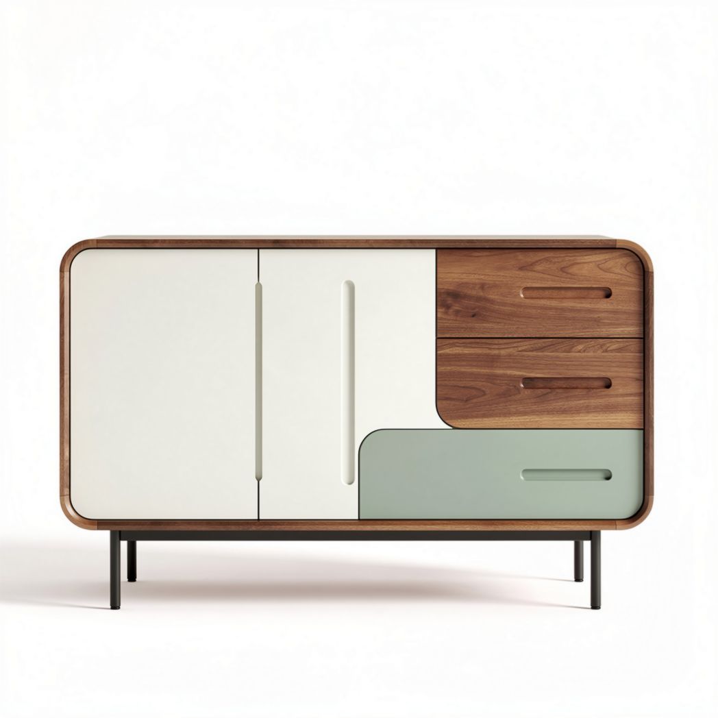 Kast met hout en kunststof afwerking 80 x 40 x 75 cm voor moderne interieur verlichting