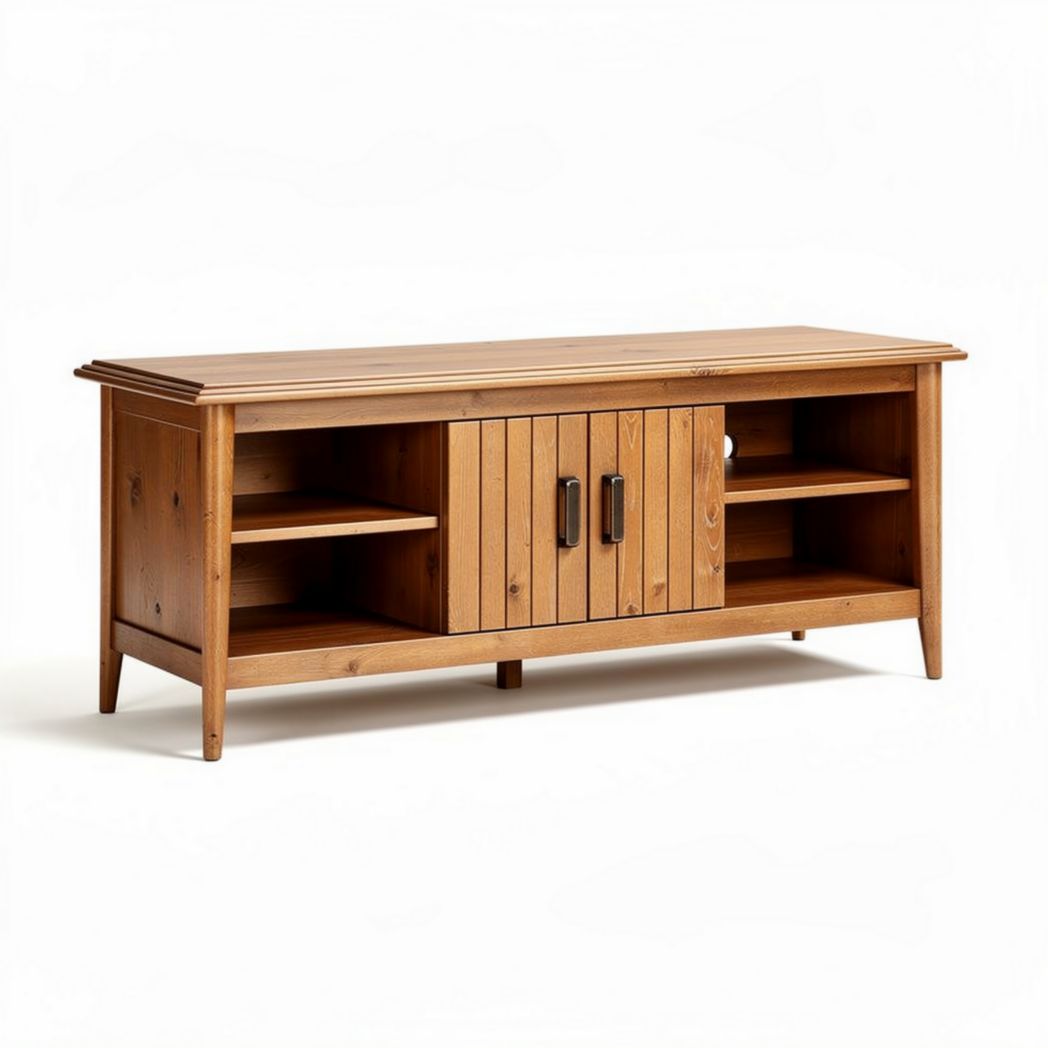 Houten tv-meubel met laden en open opbergruimte 120 x 40 x 50cm