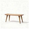 Houten salontafel met verstelbare poten 100 x 50 x 40cm bruin