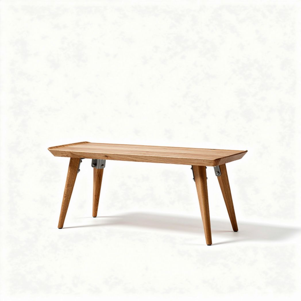 Houten salontafel met verstelbare poten 100 x 50 x 40cm bruin