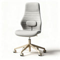 Bureau stoel met verstelbare rugleuning in lichtgrijs stof 80 x 60 x 110cm