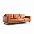 Leren bank in bruin met afmetingen 200 x 90 x 85 cm voor woonkamer