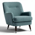 Relax fauteuil met stoffen bekleding en houten poten 80 x 80 x 95cm groen